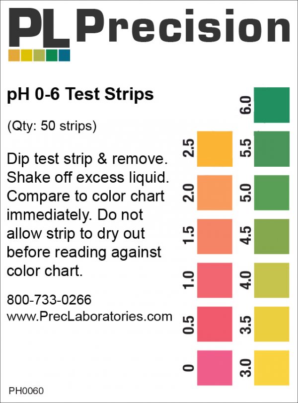 pH 0-6 Test Strips