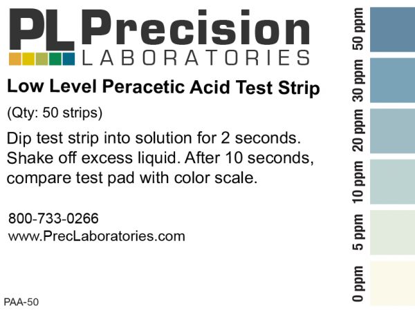 Low Level Peracetic Acid Test strip