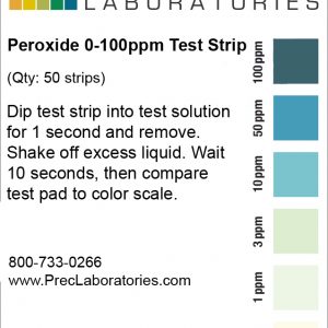 Low Level Peroxide Test Strip, 100ppm