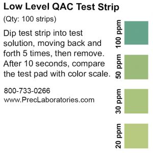 Low Level QAC Test Strip 100ppm