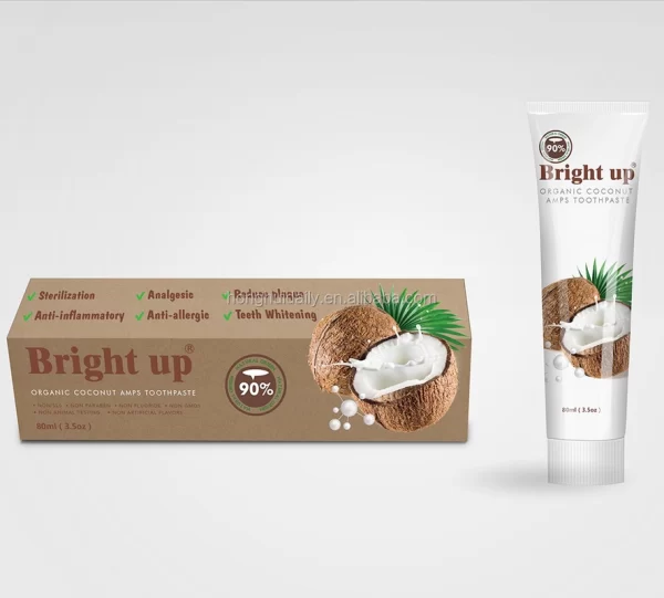 90% Natural Organic Coconut Oil Anti Dental Plaque Toothpaste