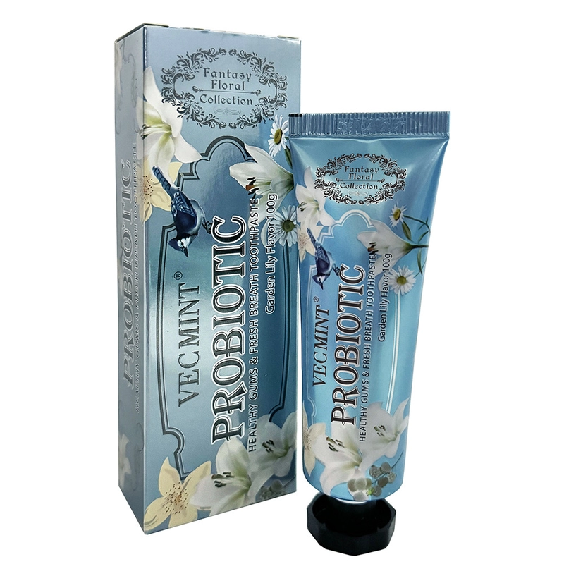Teeth Whitening Flower Flavor Toothpaste with Sorbitol Silica 400g White Paper Tube Box Carton